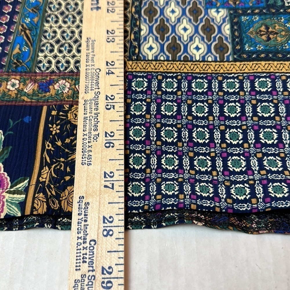 Patchwork Tapestry Boho Blouse | Hidden Button Front · 90s Art-to-Wear - Picture 5 of 11